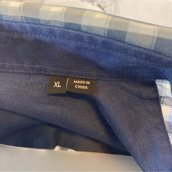 Hugo Boss Mens Long Sleeve Dress Shirt, Regular Fit, Blue and White Plaid - Picture 8 of 10